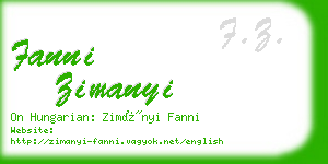 fanni zimanyi business card